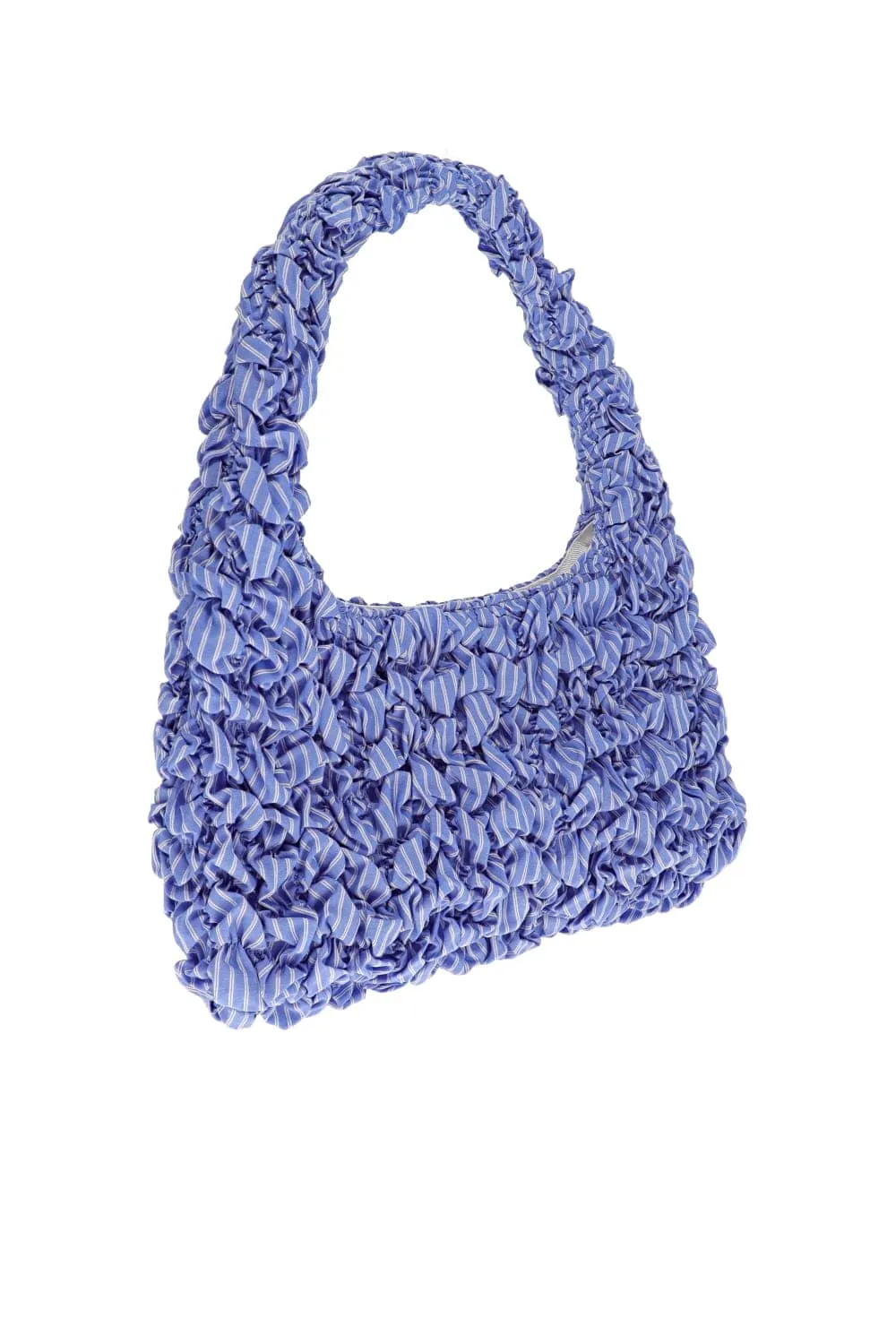 Blue Stripe Smocked Mini Hobo Bag