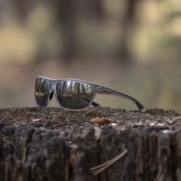 Boone - Matte Silver Grey   Polarized Silver Mirror Lens