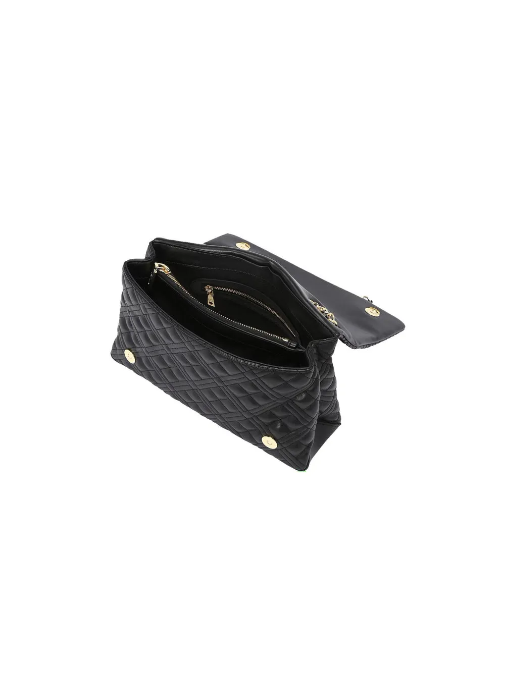 Borsa Quilted Pu - Nero Galv. Oro