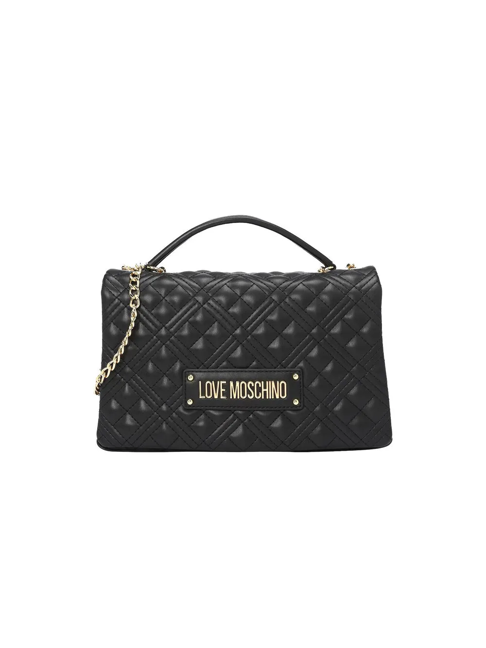 Borsa Quilted Pu - Nero Galv. Oro