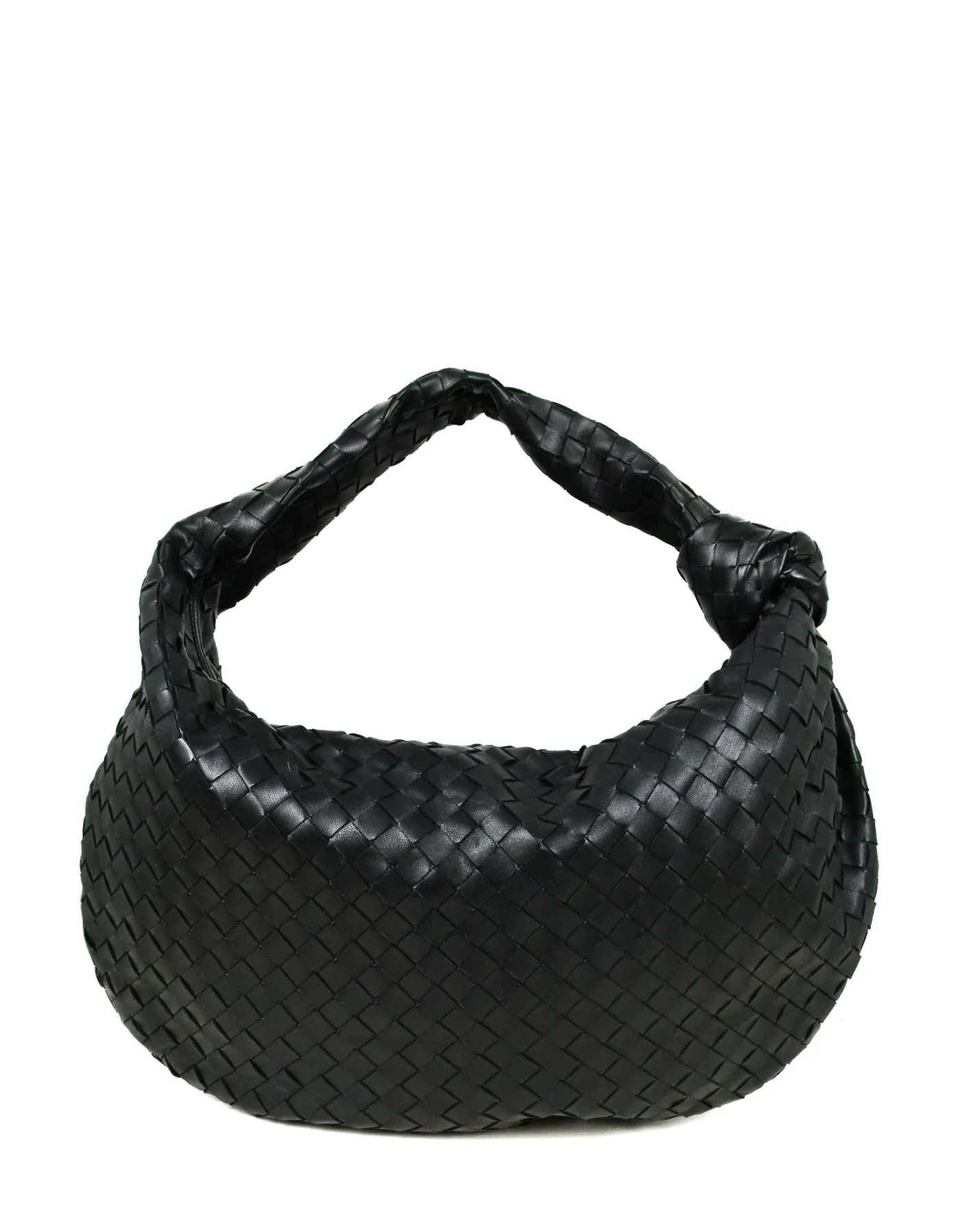 Bottega Veneta Black Leather Small Jodie Hobo Bag