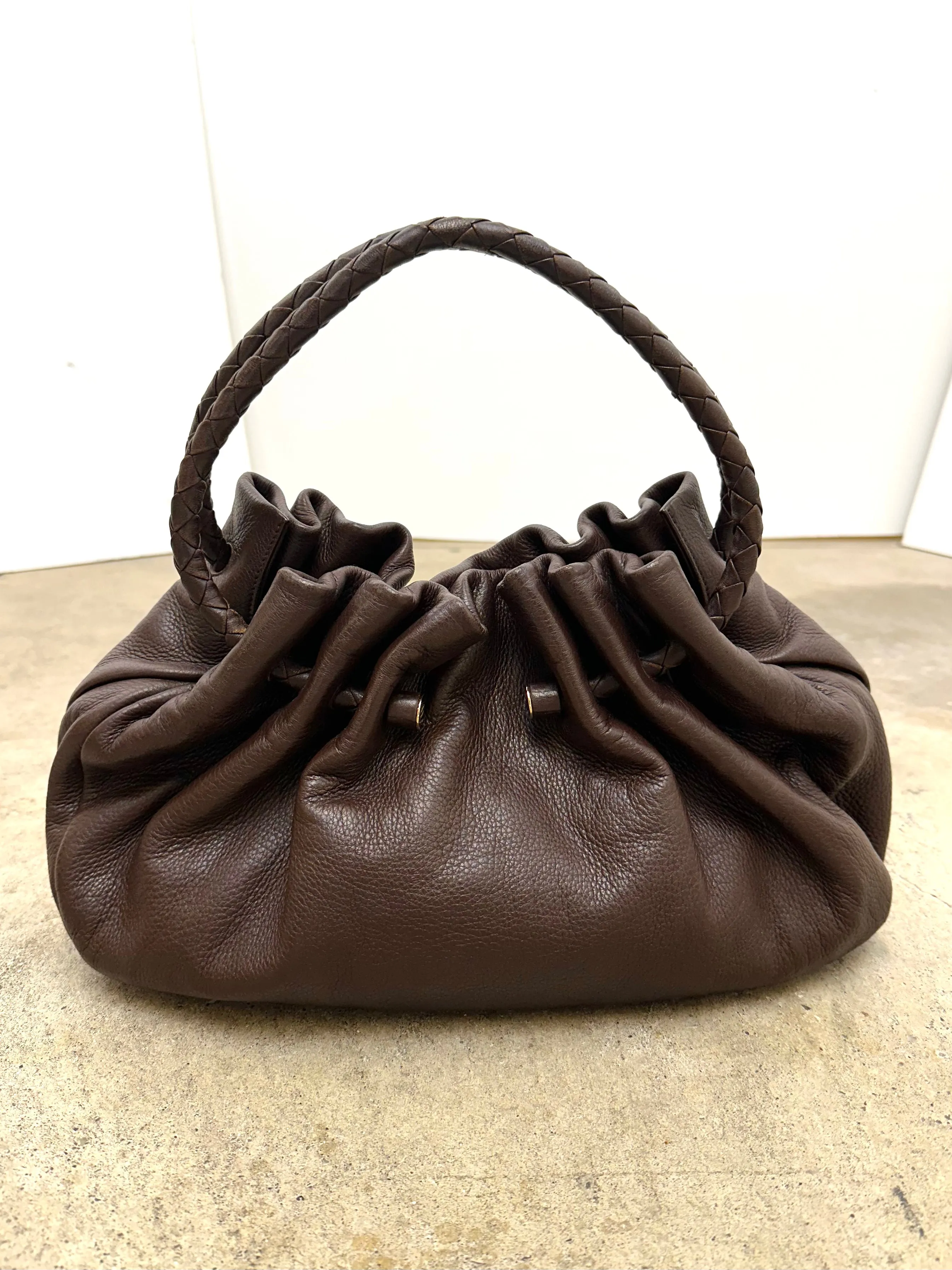 Bottega Veneta Ebano Cervo Intrecciato Hobo Bag