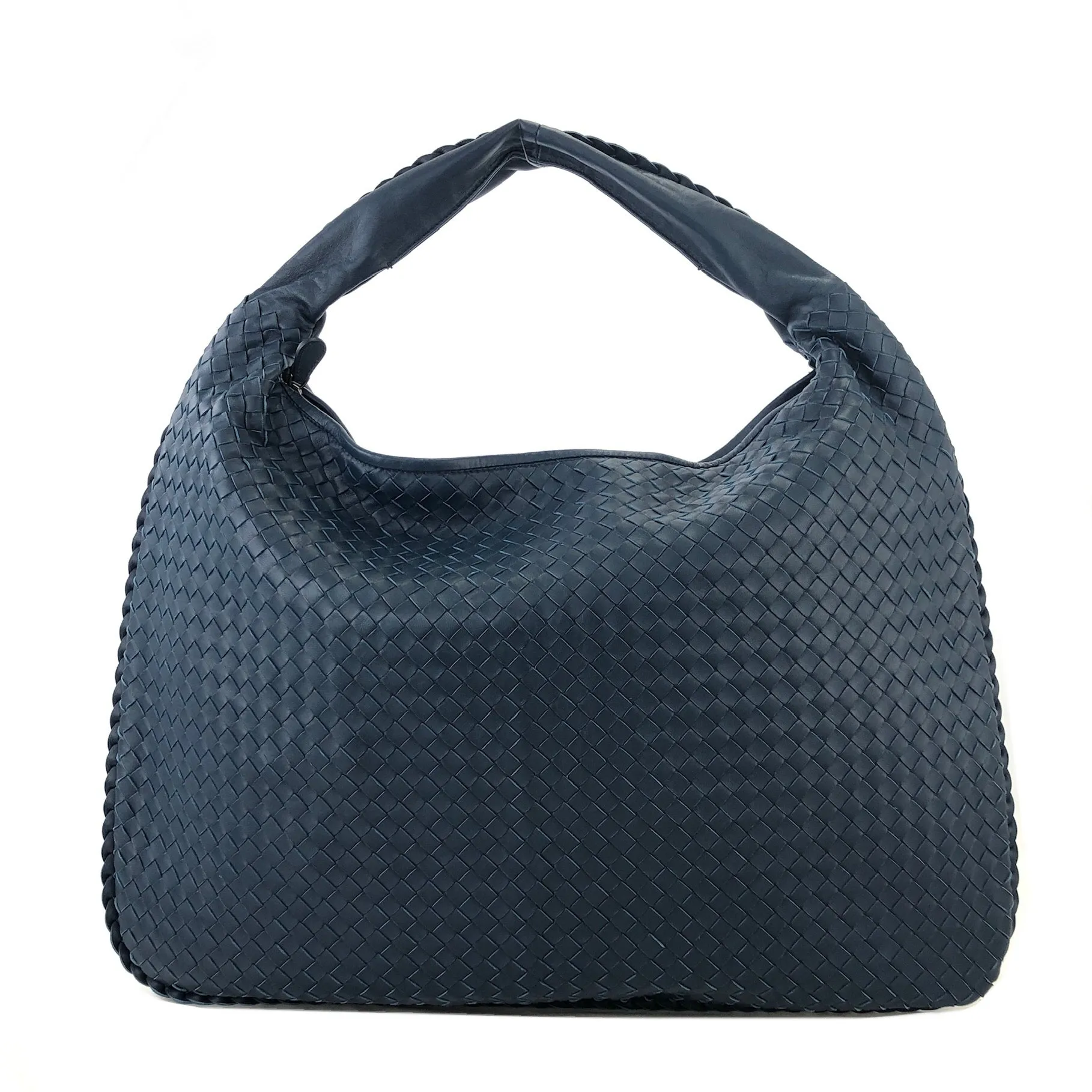 Bottega Veneta Intrecciato Leather Hobo bag Blue Vintage awvey7