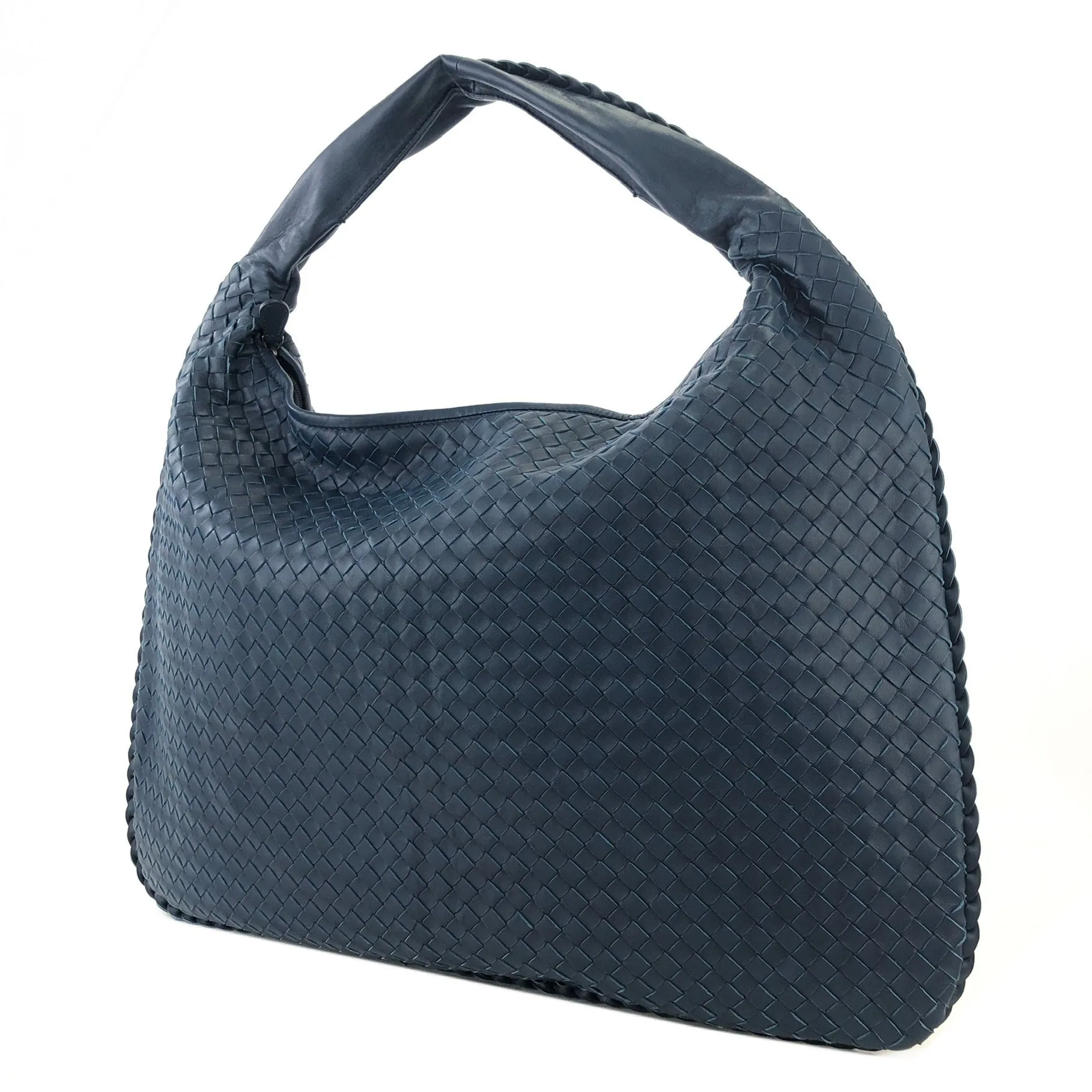 Bottega Veneta Intrecciato Leather Hobo bag Blue Vintage awvey7