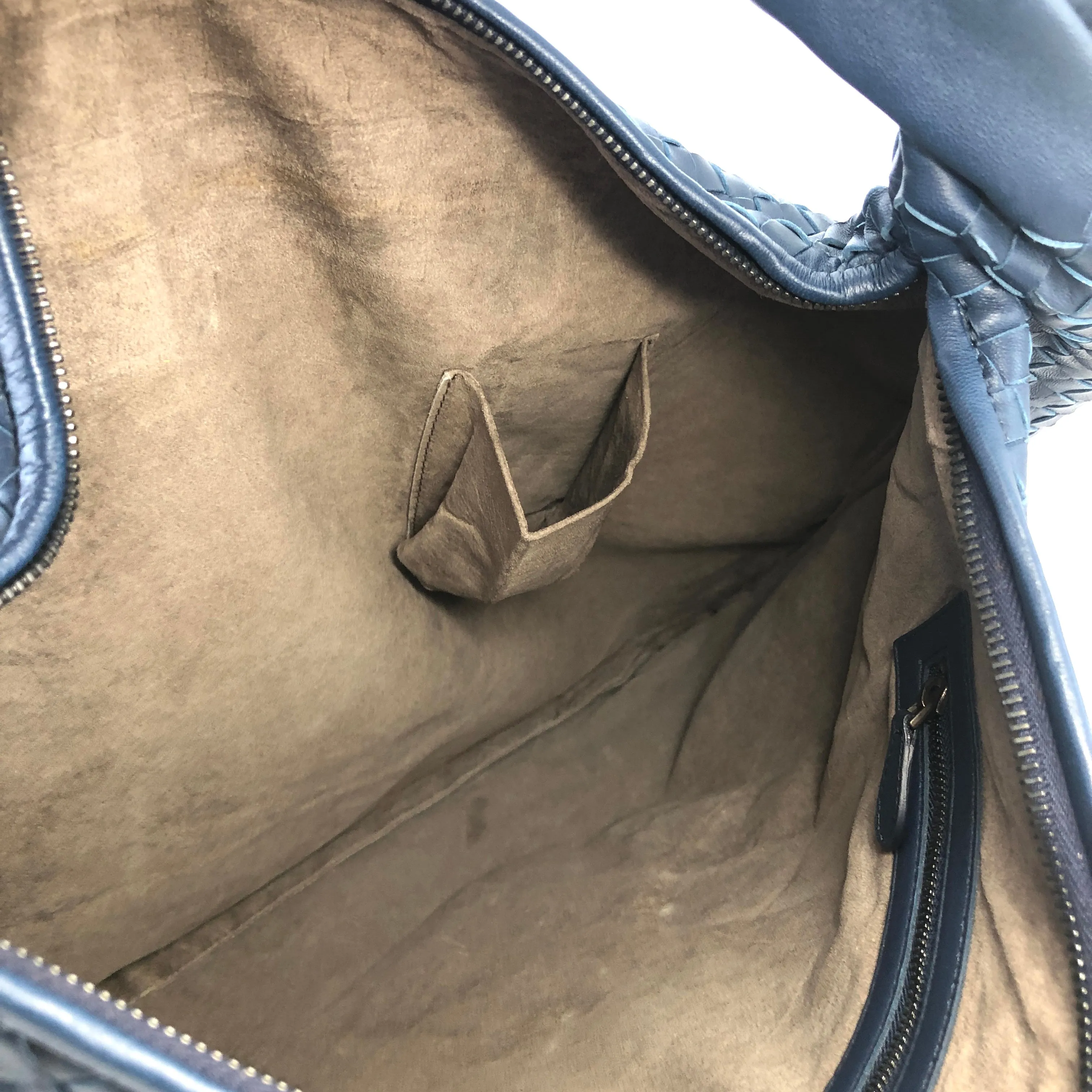 Bottega Veneta Intrecciato Leather Hobo bag Blue Vintage awvey7