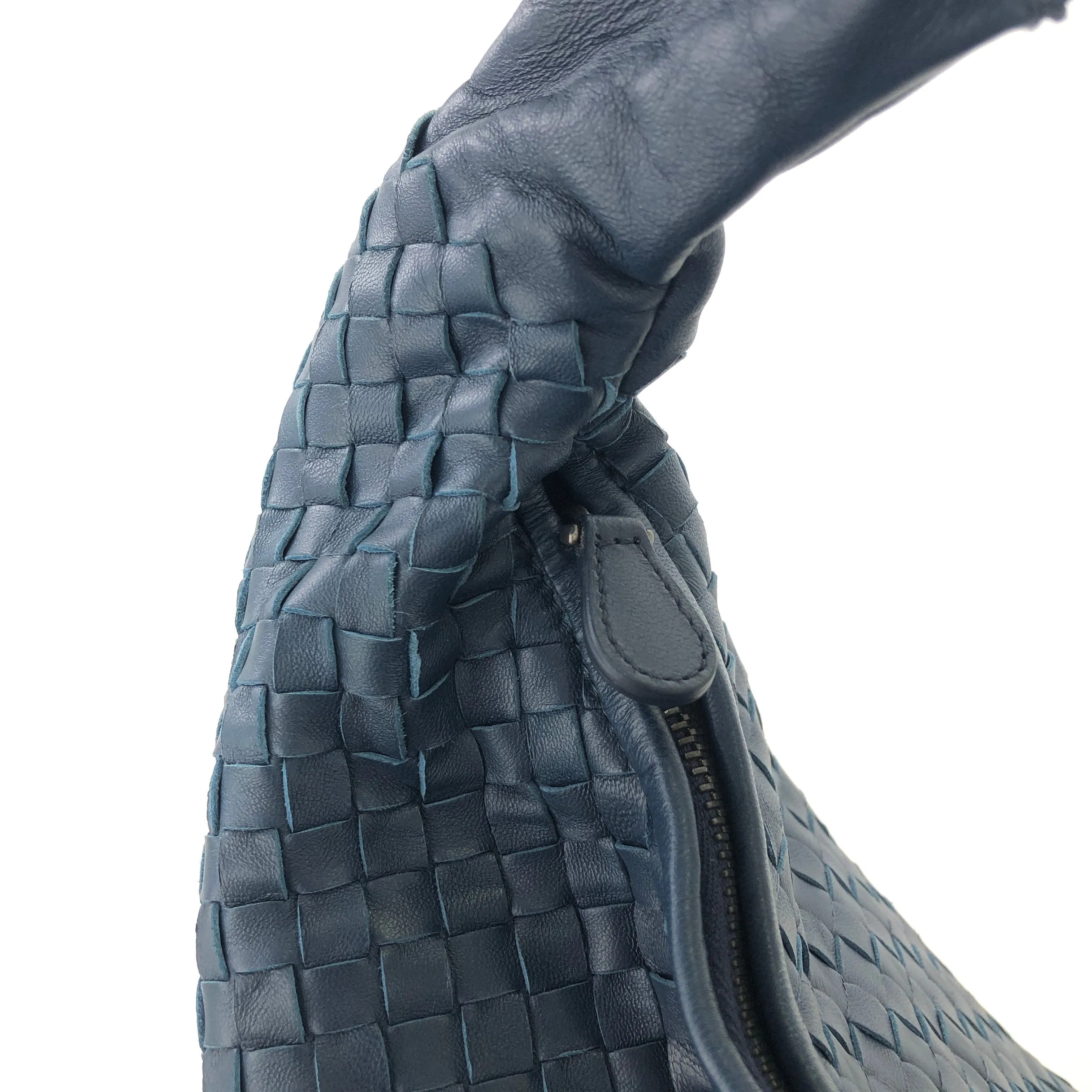 Bottega Veneta Intrecciato Leather Hobo bag Blue Vintage awvey7