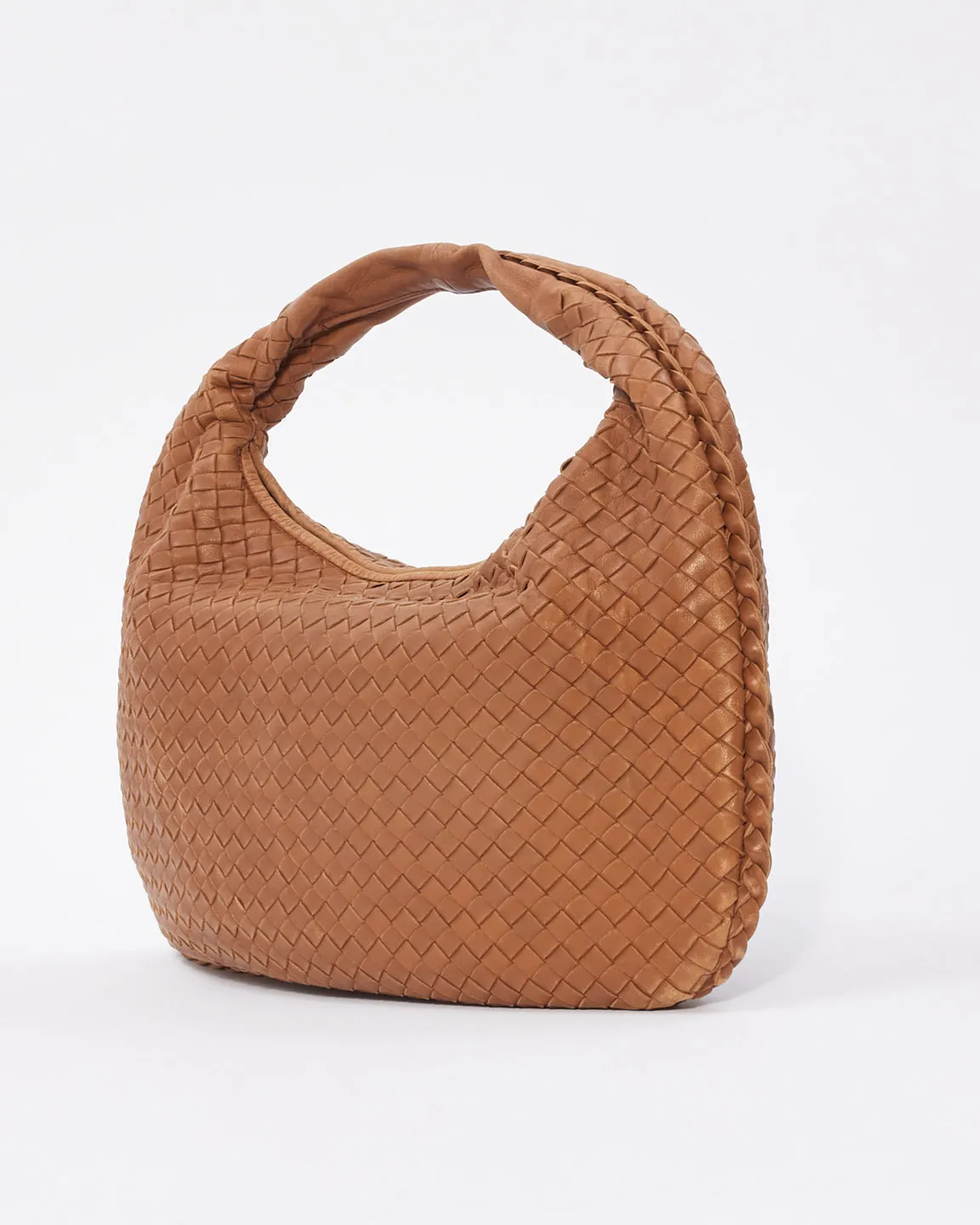 Bottega Vintage Beige Leather Intrecciato Hobo Bag