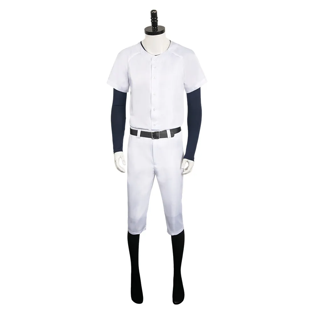 Boukyaku Battery White Baseball Uniforms Anime Cosplay Costume Outfits Halloween Carnival Suit