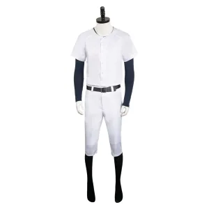 Boukyaku Battery White Baseball Uniforms Anime Cosplay Costume Outfits Halloween Carnival Suit