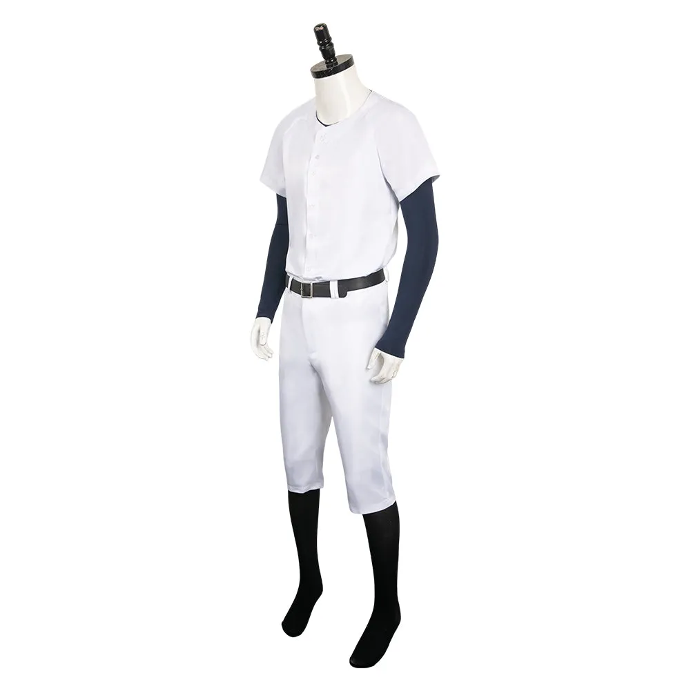 Boukyaku Battery White Baseball Uniforms Anime Cosplay Costume Outfits Halloween Carnival Suit