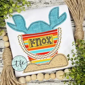 {Boy Crab   Bucket} applique tee