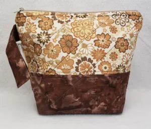 Brown Floral - Project Bag - Small
