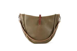 CELESTE LEATHER HOBO BAG - MEDIUM - OLIVE