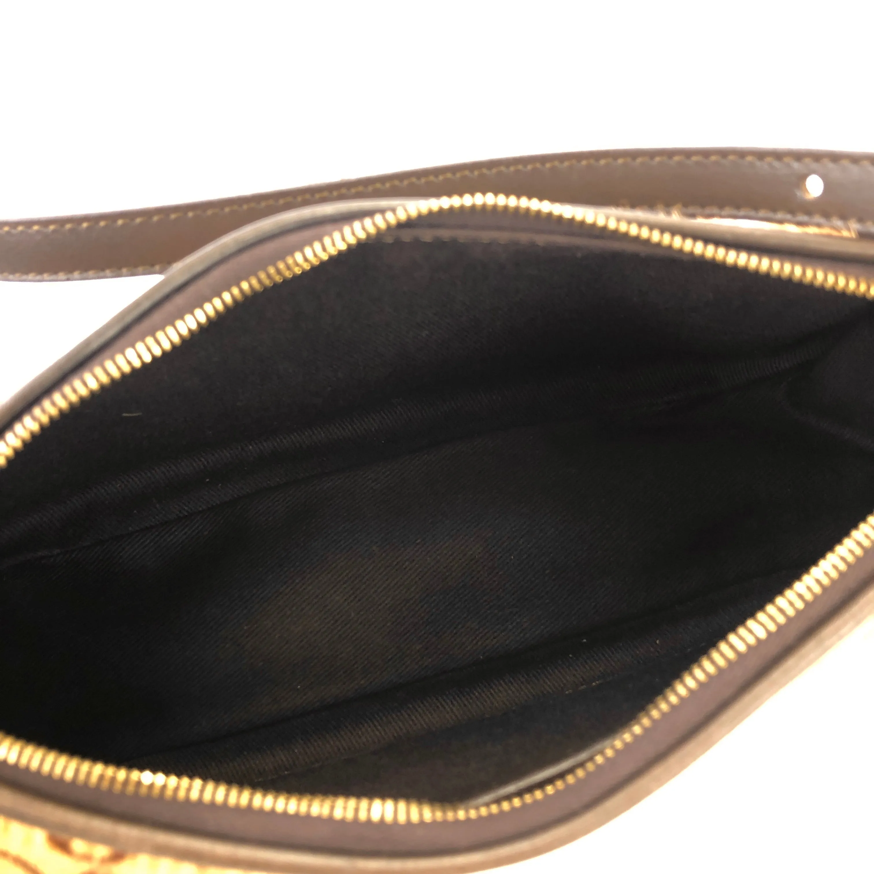 CELINE C Macadam Unborn Calf Handag Hobobag Beige Old Celine Vintage 4xy2gk