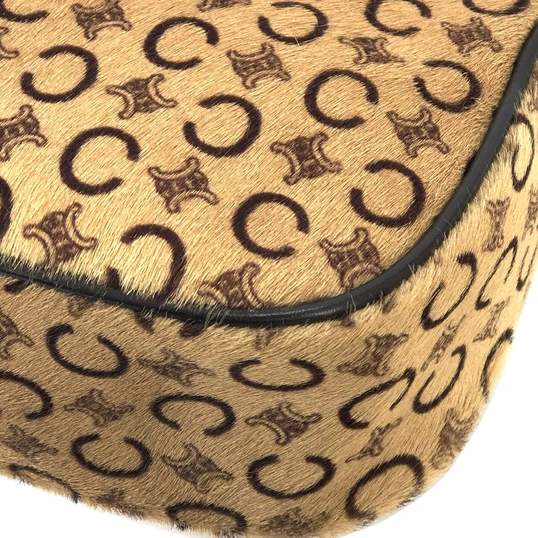 CELINE C Macadam Unborn Calf Handag Hobobag Beige Old Celine Vintage 4xy2gk