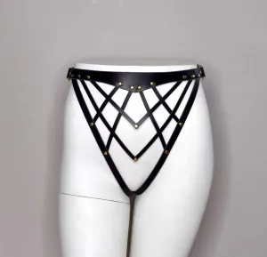 Celine High Cut Leather Bikini