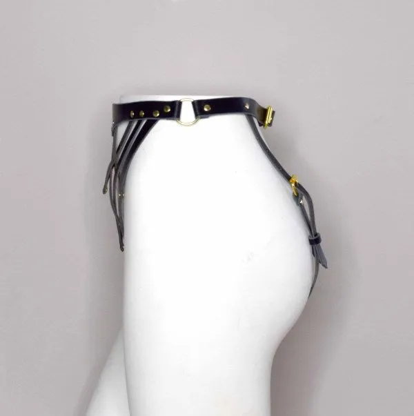 Celine High Cut Leather Bikini