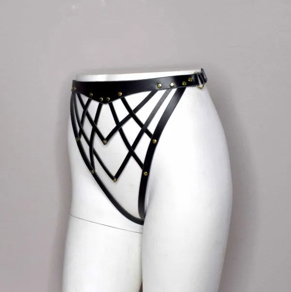 Celine High Cut Leather Bikini