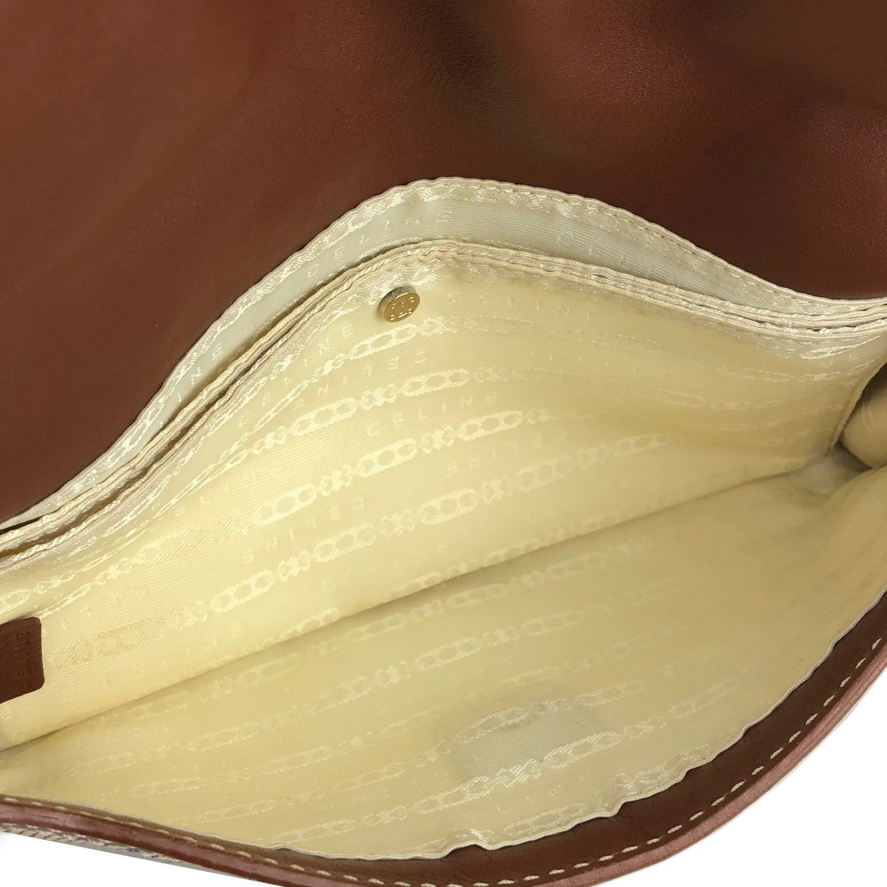 CELINE Triomphe pattern Hobobag Handbag Beige Vintage Old CELINE gctpmy