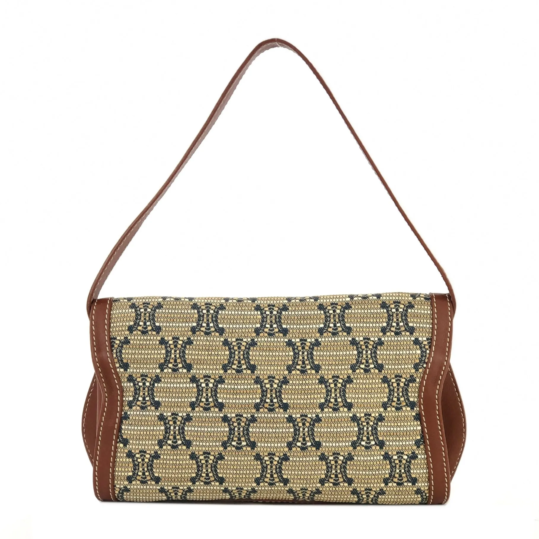 CELINE Triomphe pattern Hobobag Handbag Beige Vintage Old CELINE gctpmy