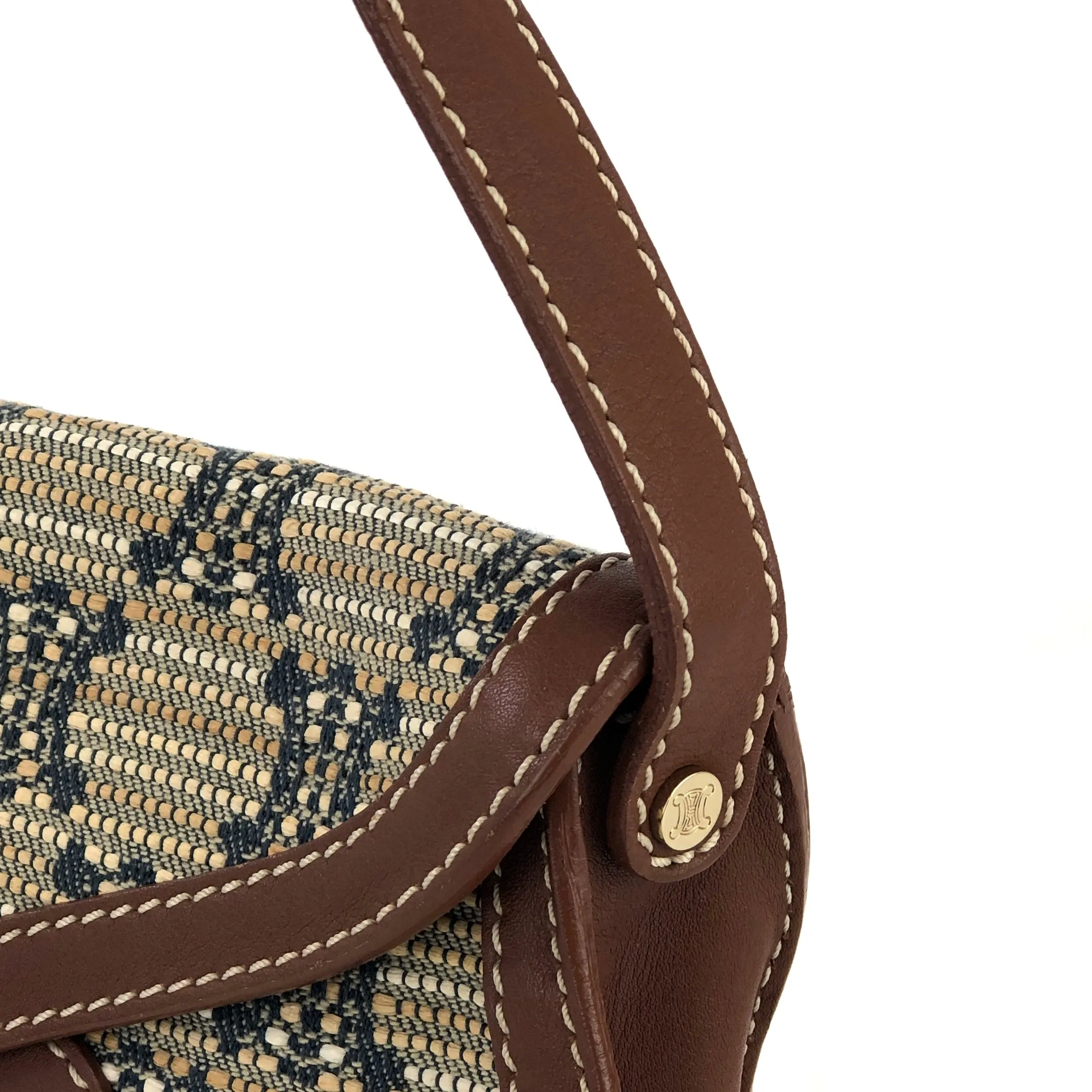 CELINE Triomphe pattern Hobobag Handbag Beige Vintage Old CELINE gctpmy