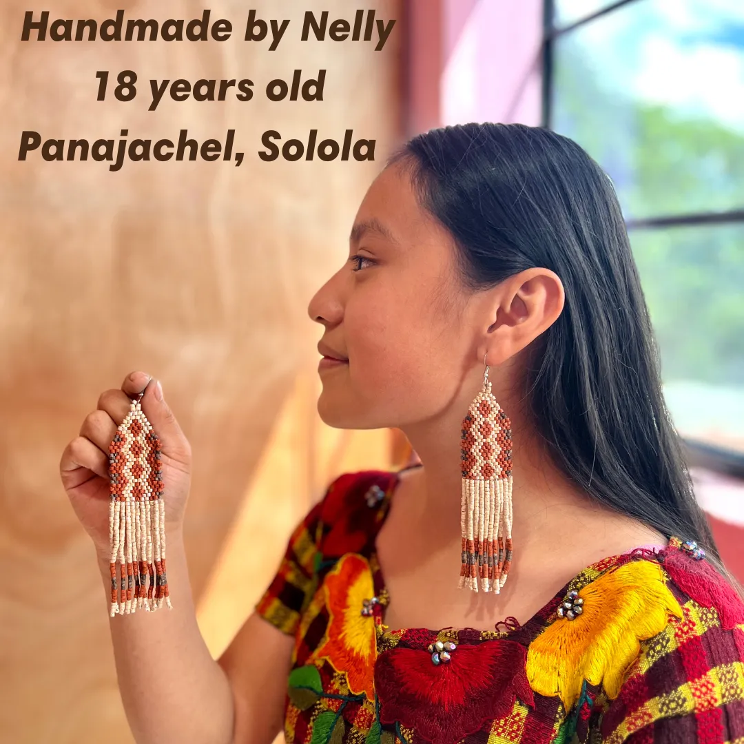 Ceramic Beaded Earrings with Woven Details