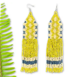 Ceramic Beaded Earrings with Woven Details