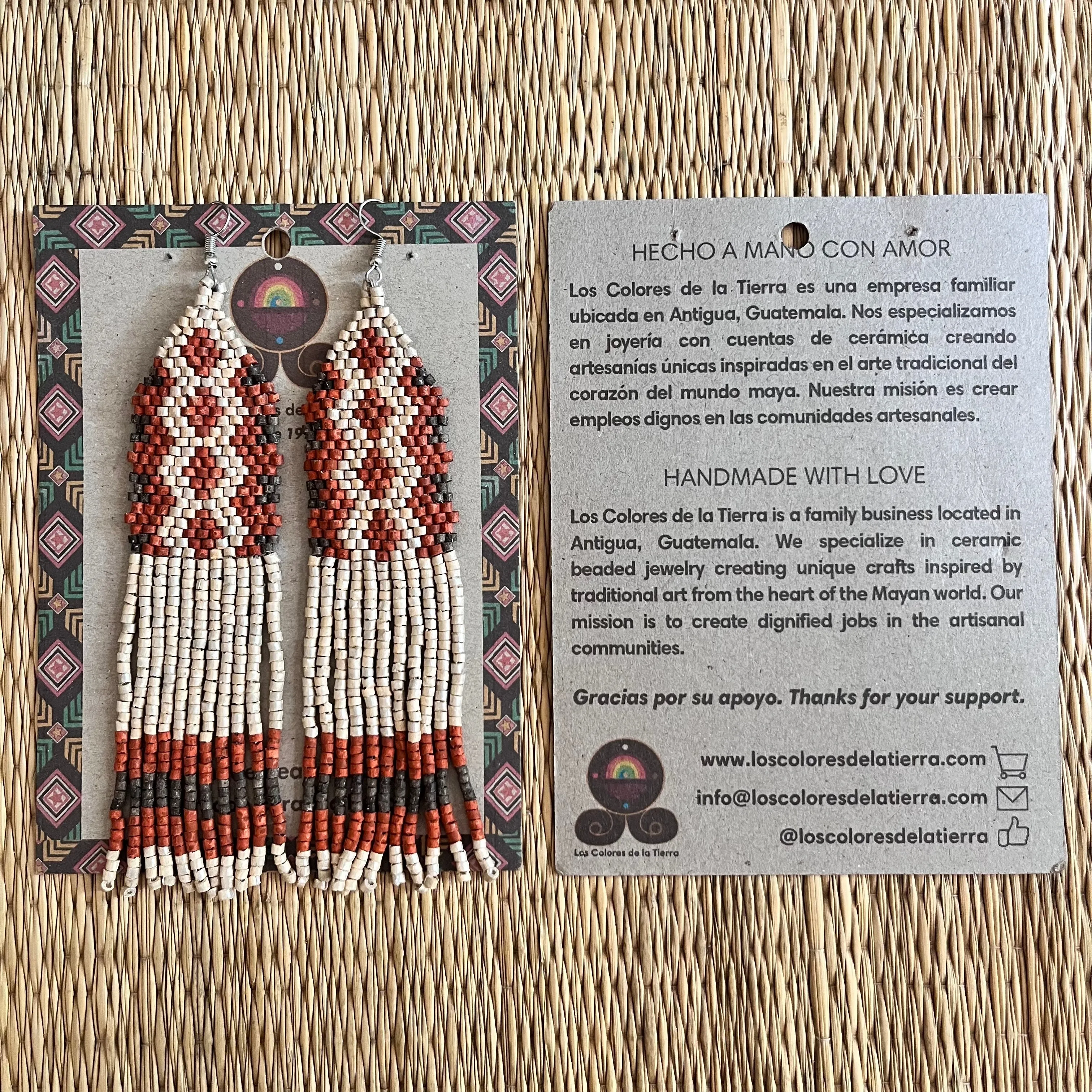 Ceramic Beaded Earrings with Woven Details