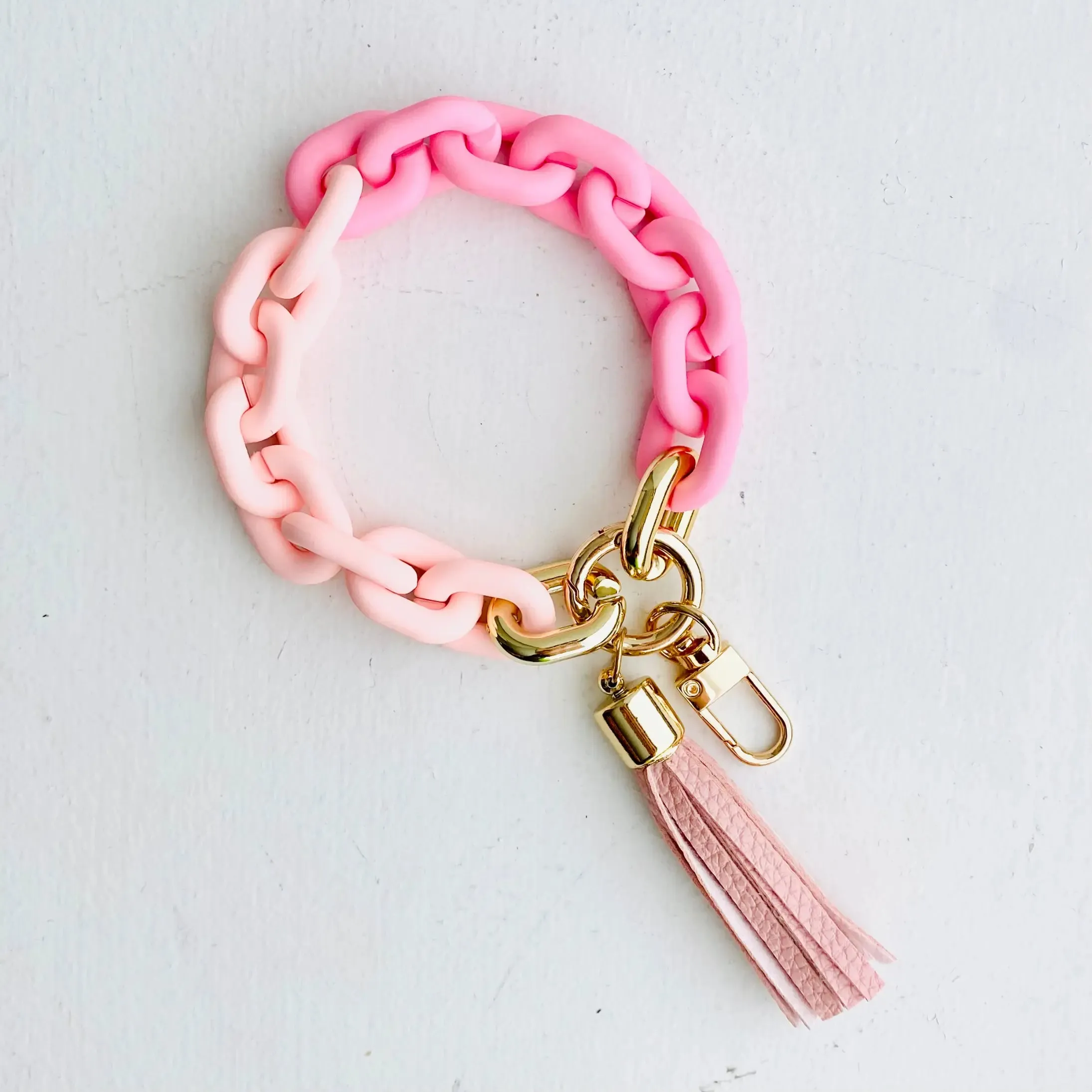 Chain Link Keychain Bangle - PINK
