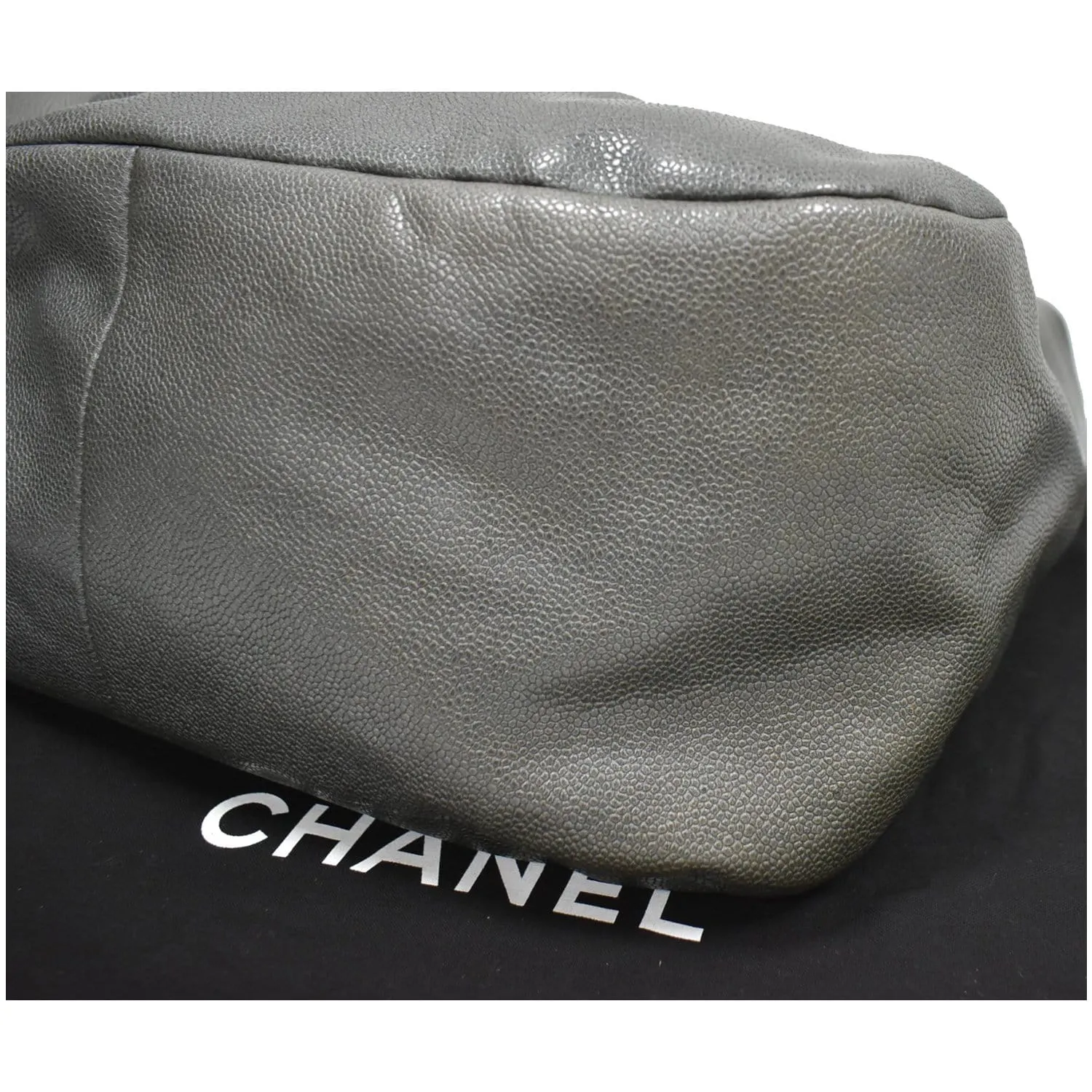 CHANEL 31 Small CC Caviar Leather Hobo Bag Grey