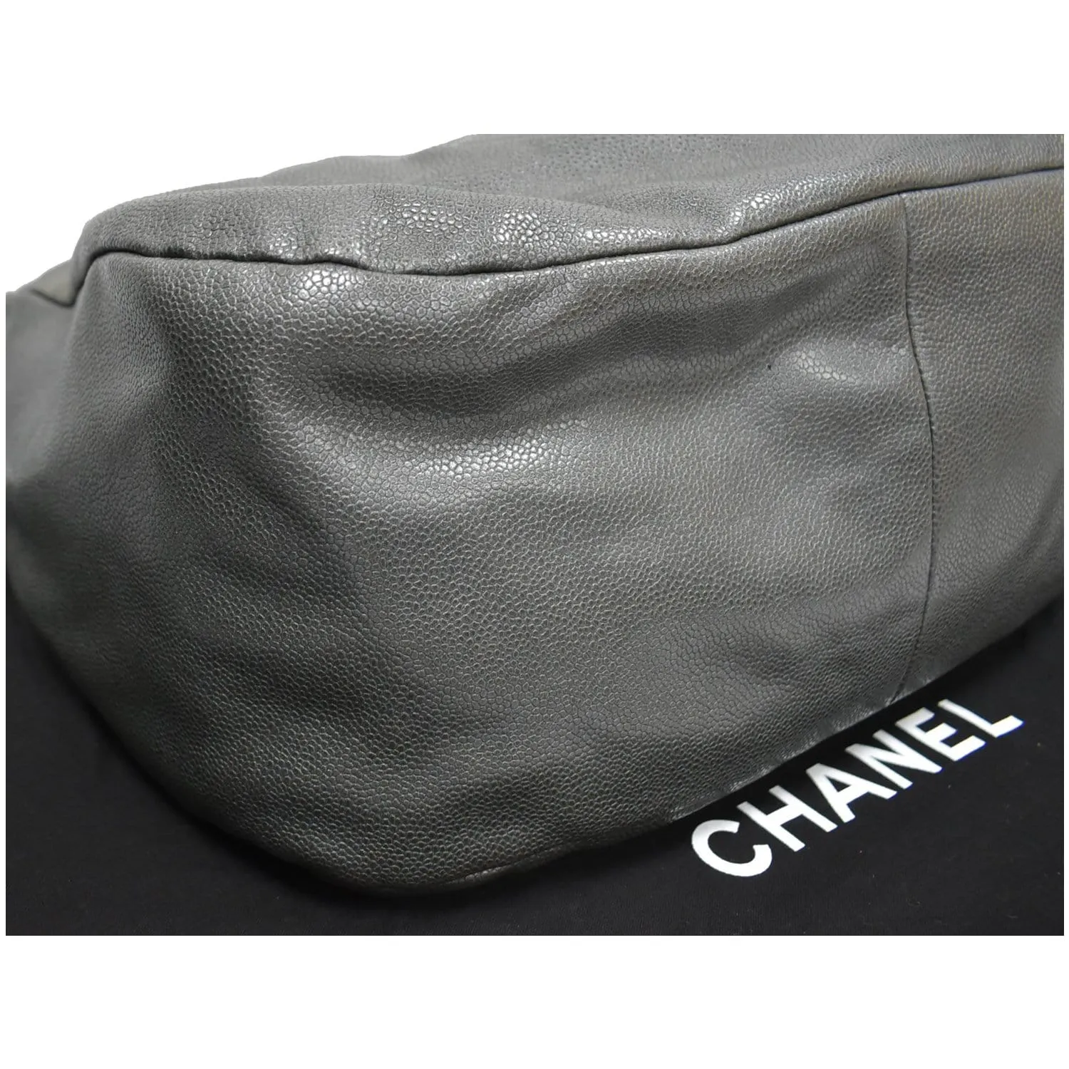 CHANEL 31 Small CC Caviar Leather Hobo Bag Grey