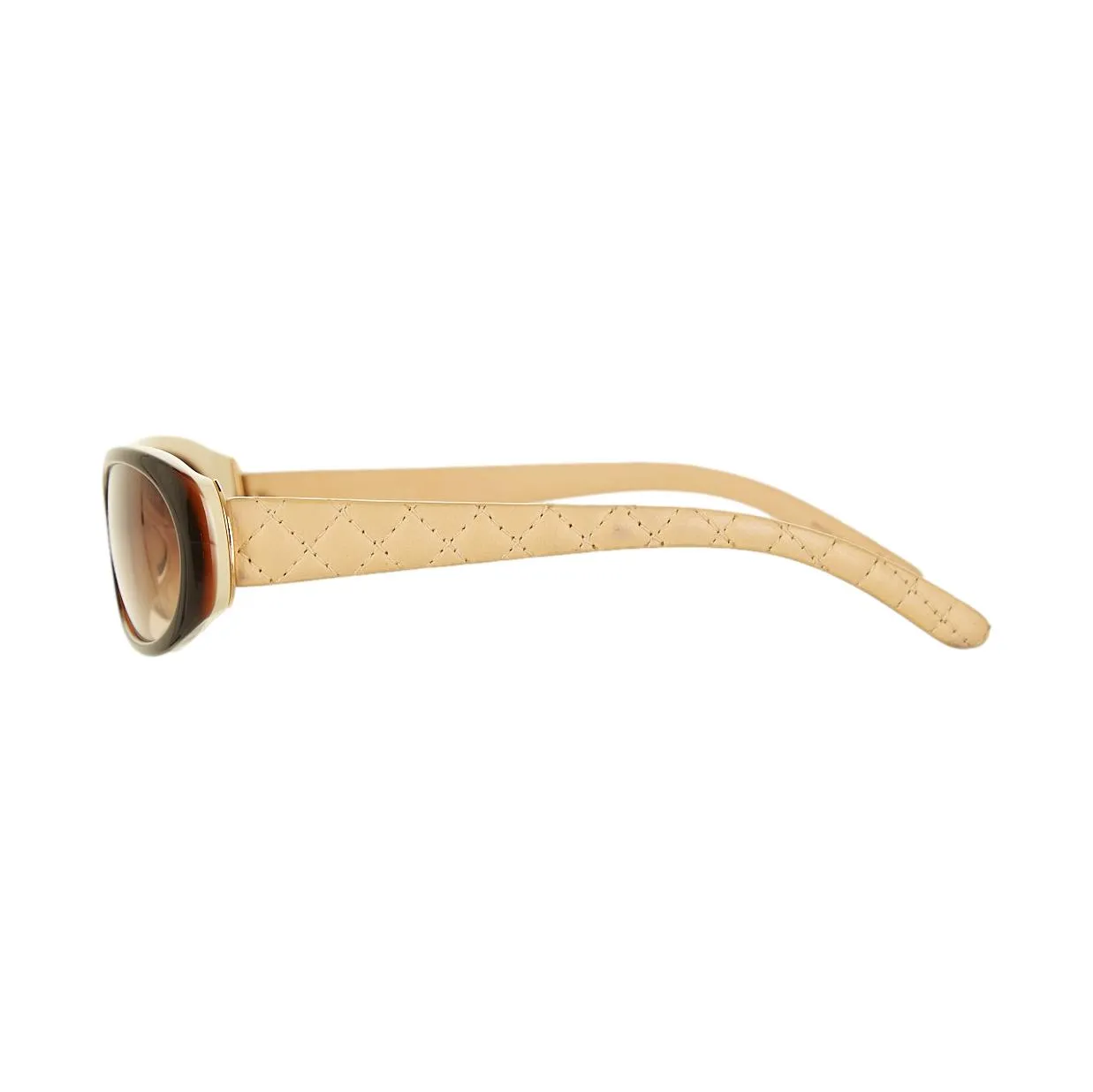 Chanel Beige Quilted Logo Sunglasses