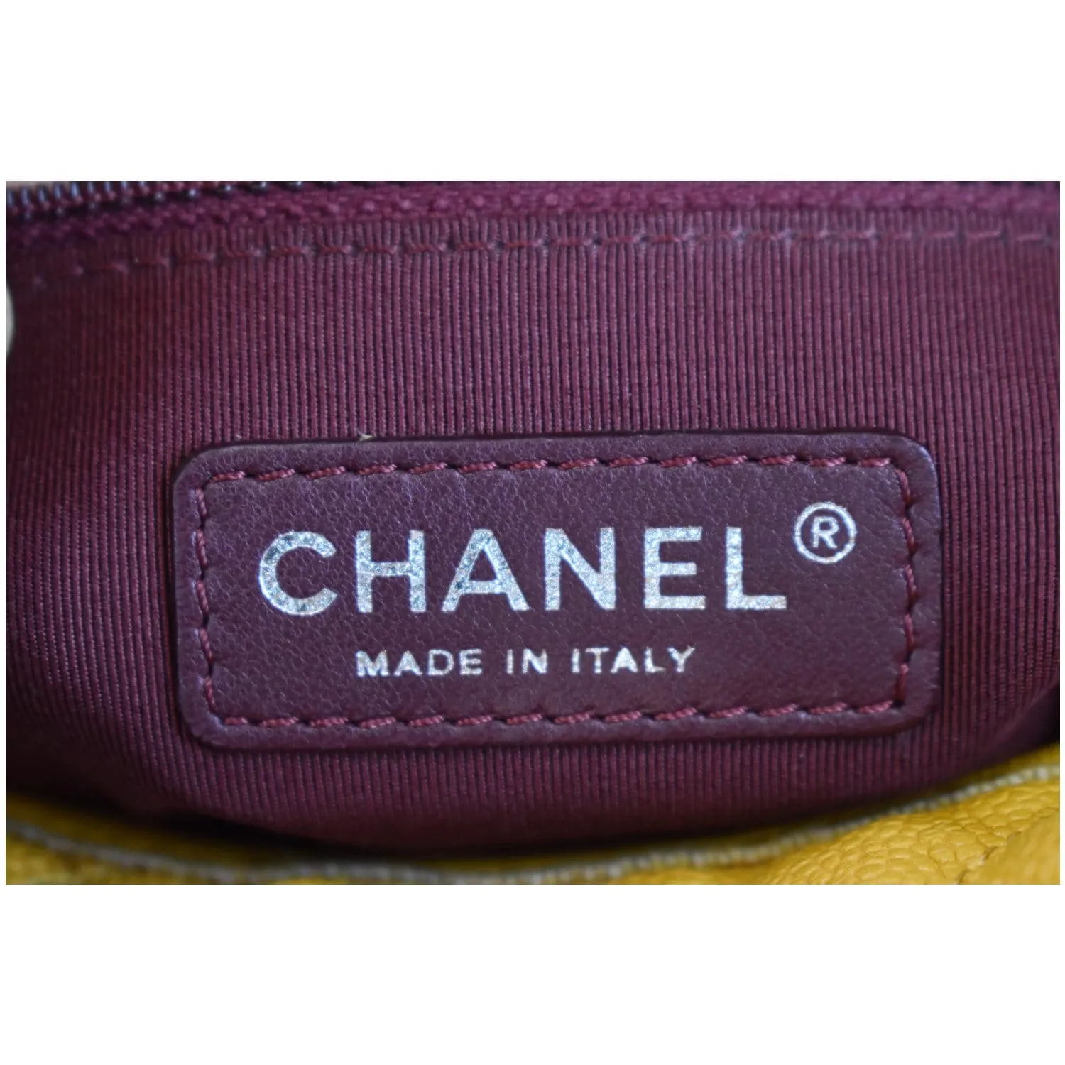 CHANEL French Riviera Quilted Caviar Leather Hobo Bag Yellow