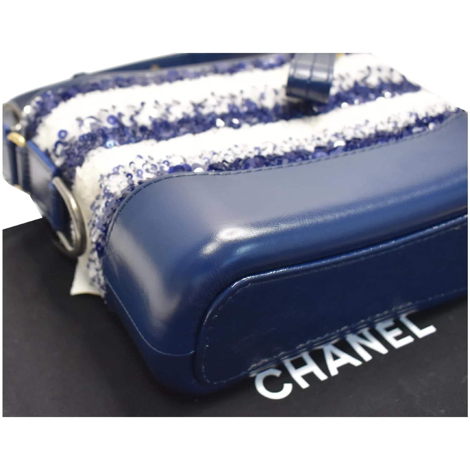 CHANEL Gabrielle Sequins Small Hobo Shoulder Bag Blue/White - 15% OFF