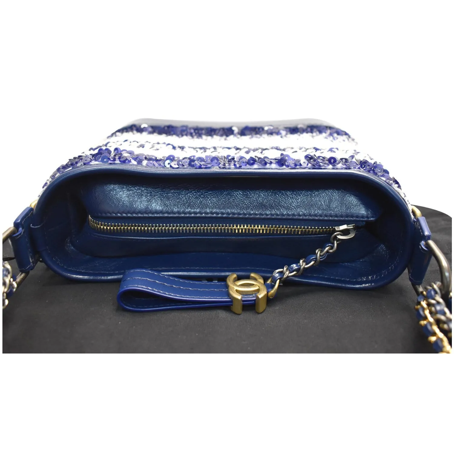 CHANEL Gabrielle Sequins Small Hobo Shoulder Bag Blue/White - 15% OFF
