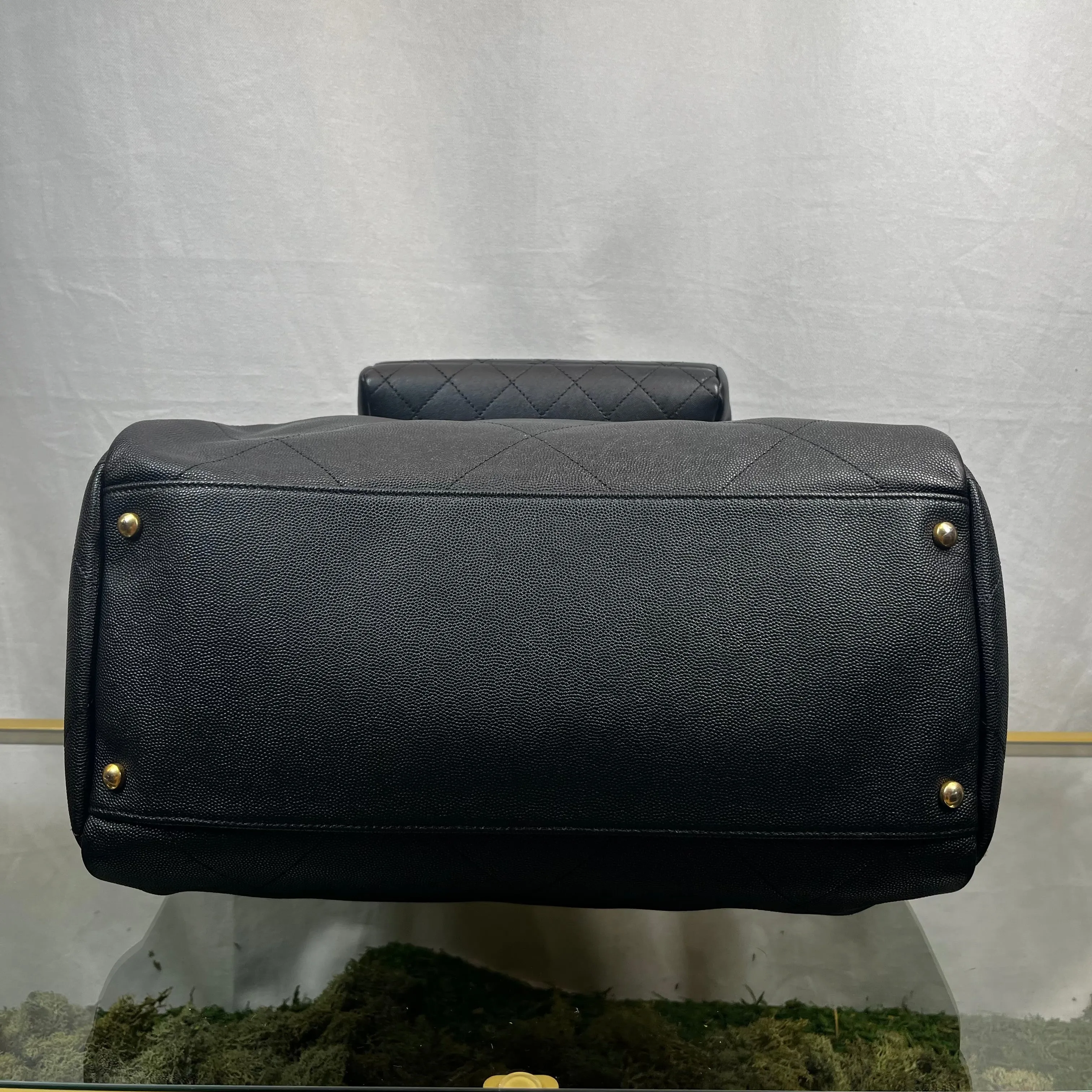 CHANEL In The Loop Black Caviar Lambskin Quilted Satchel