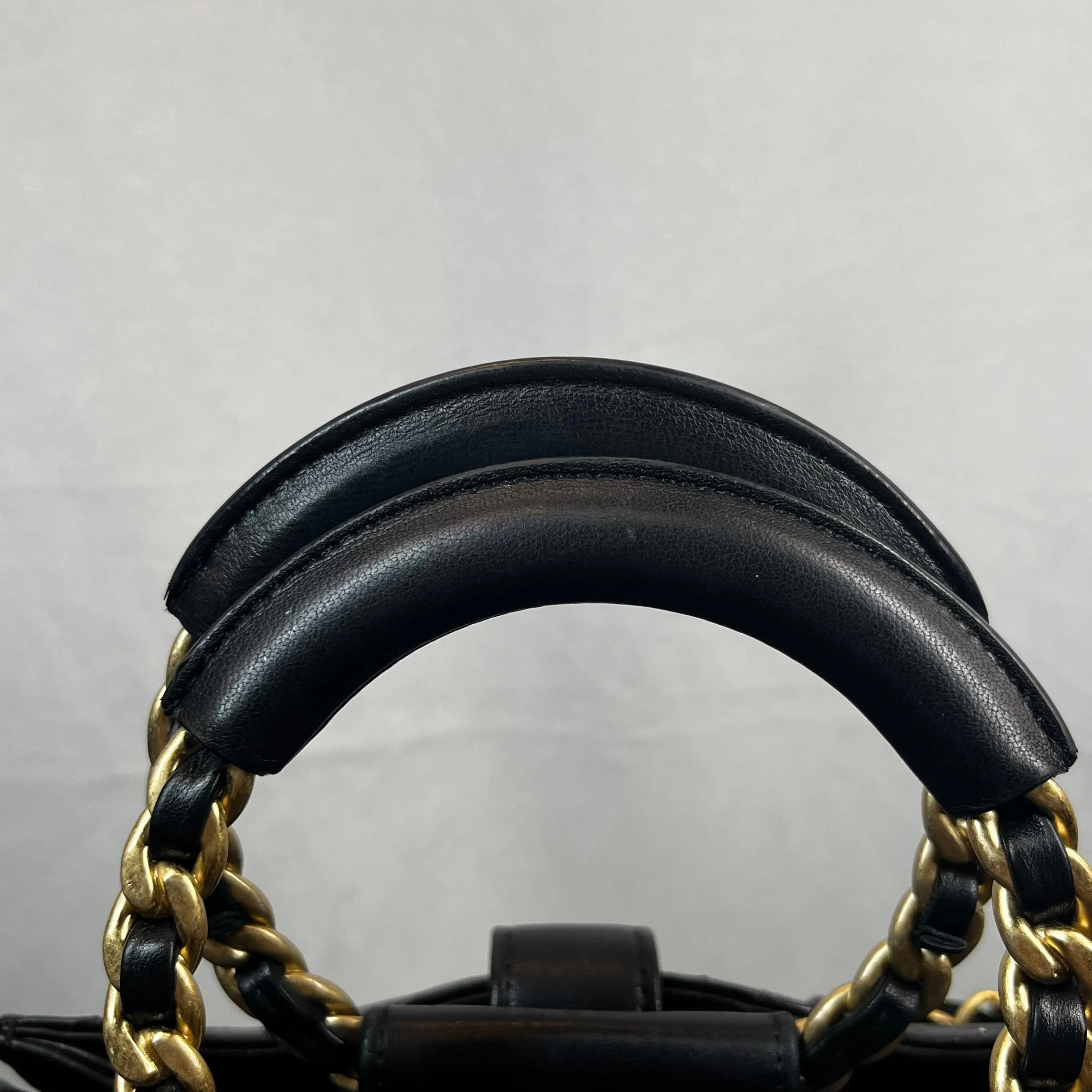 CHANEL In The Loop Black Caviar Lambskin Quilted Satchel