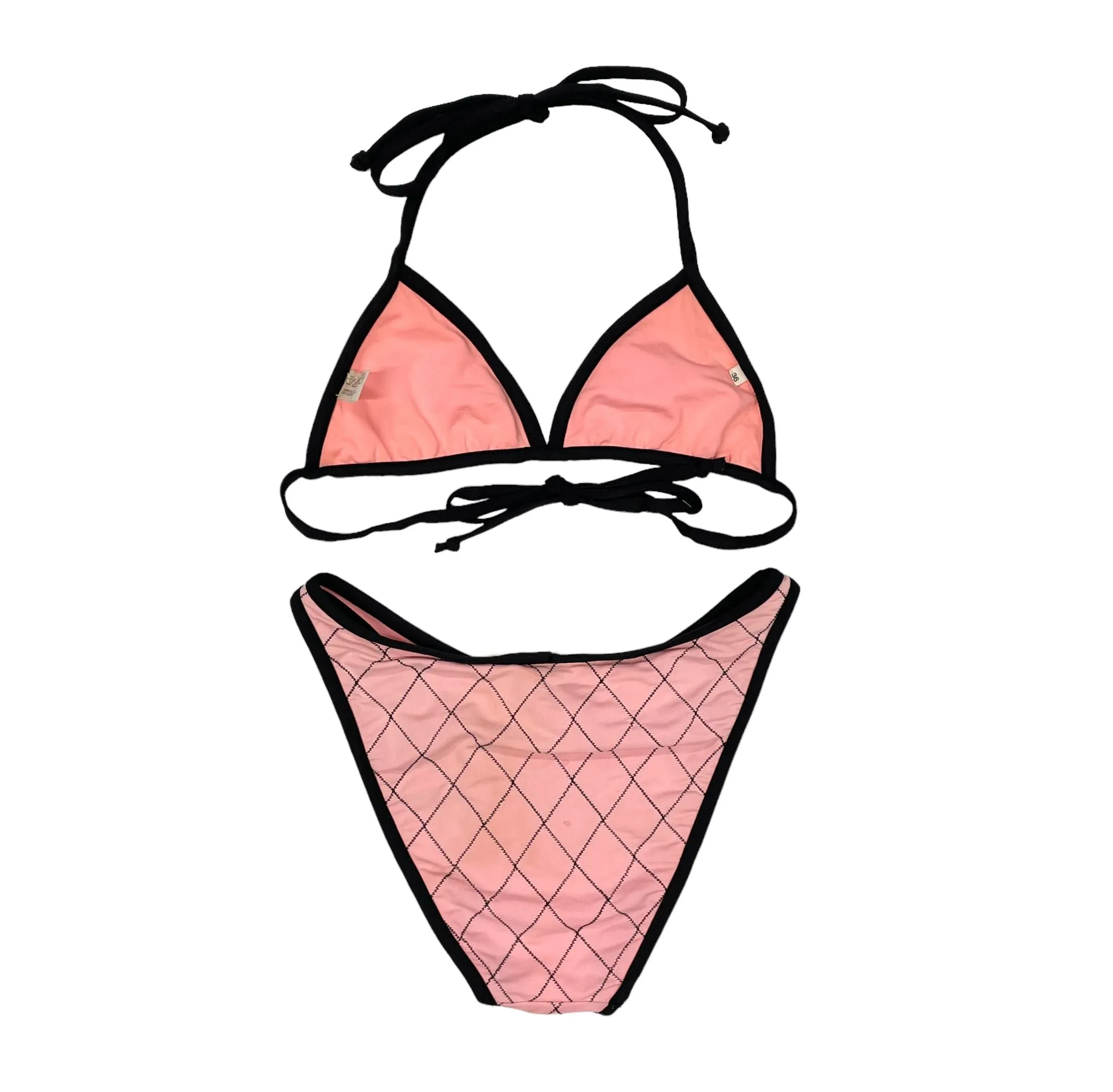 Chanel Pink Contrast Quilted Bikini
