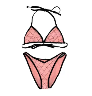 Chanel Pink Contrast Quilted Bikini