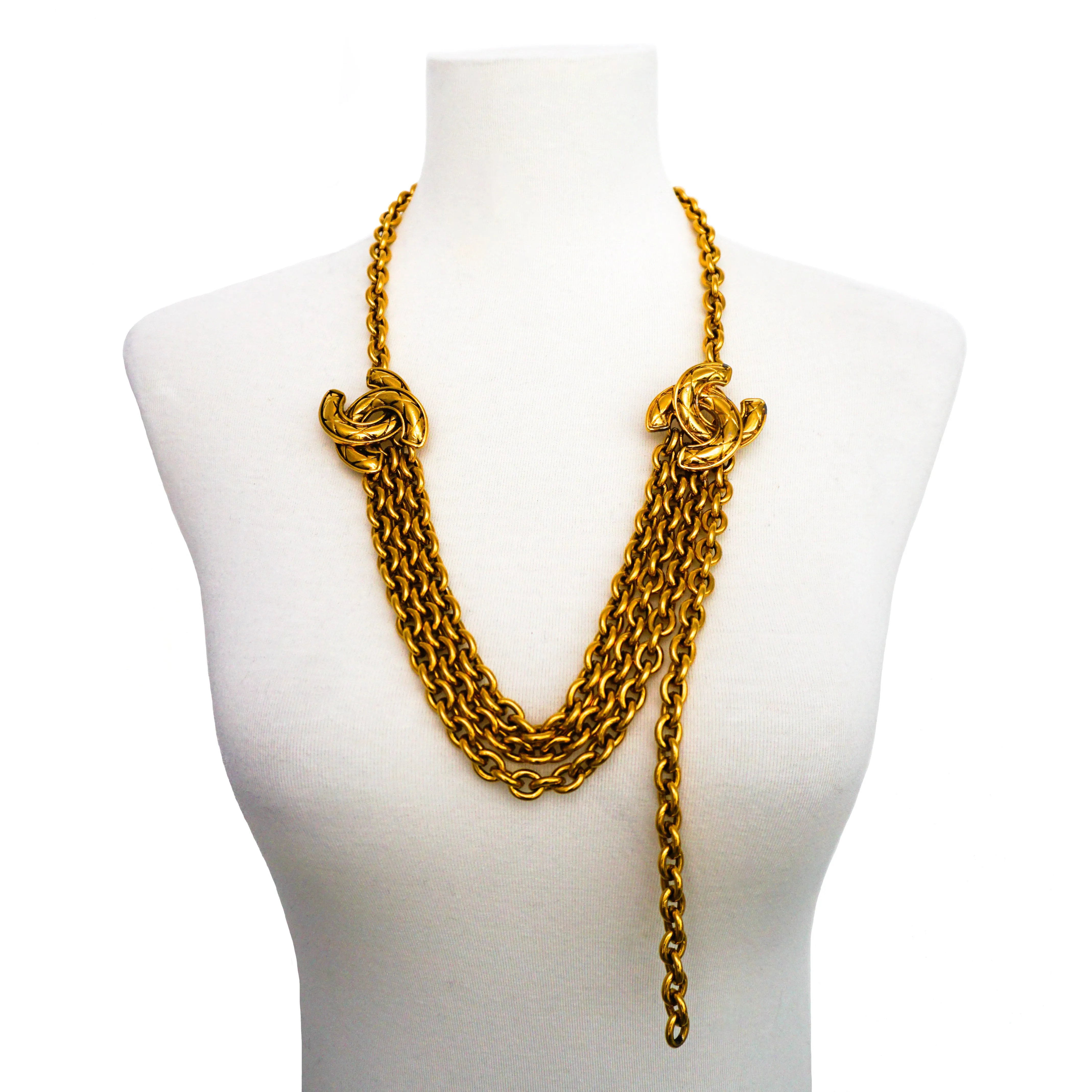 Chanel Vintage Classic Quilted Charm Belt/Necklace 
