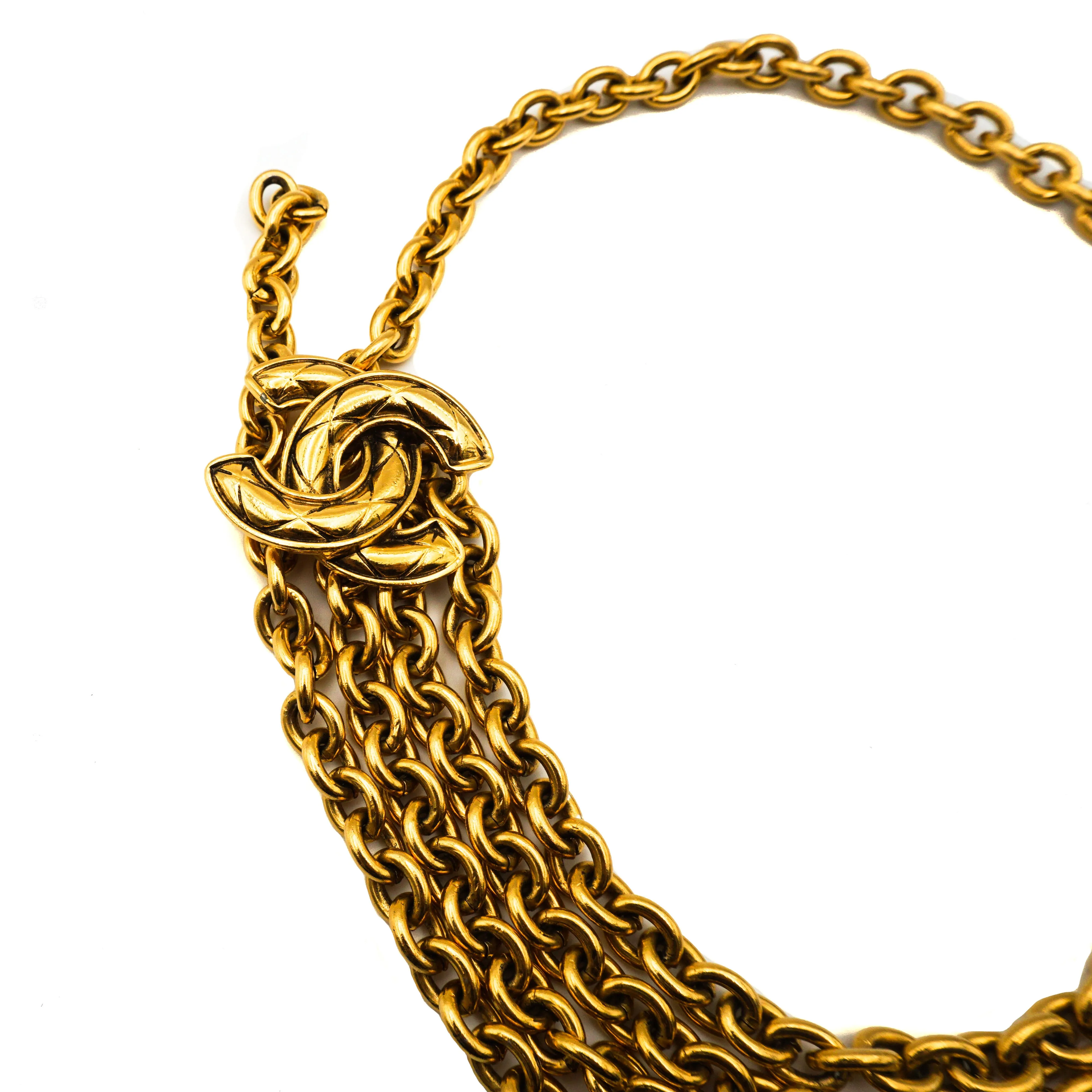 Chanel Vintage Classic Quilted Charm Belt/Necklace 