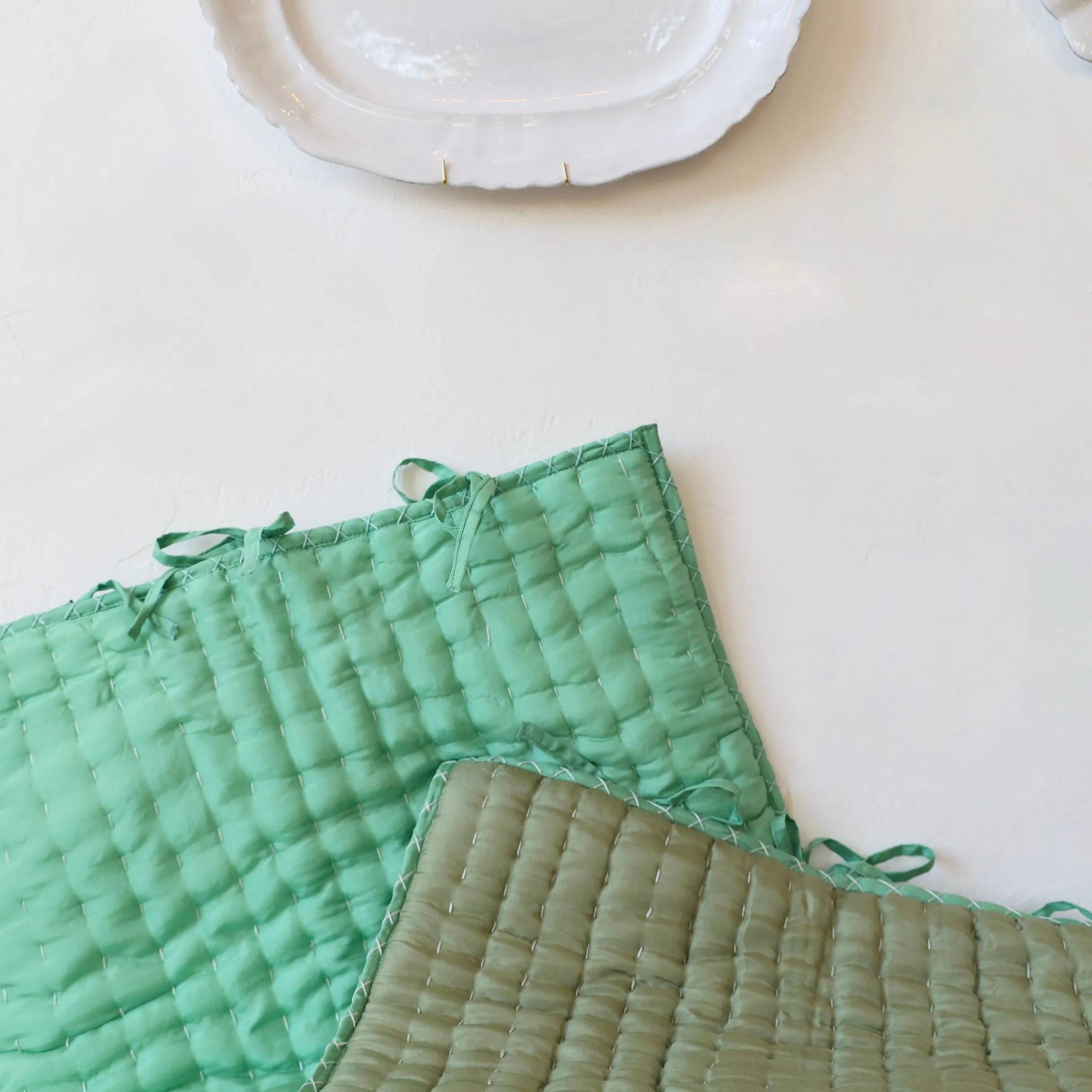 Chenevard Quilts   Pillowcases - Eau de Nil/Celadon