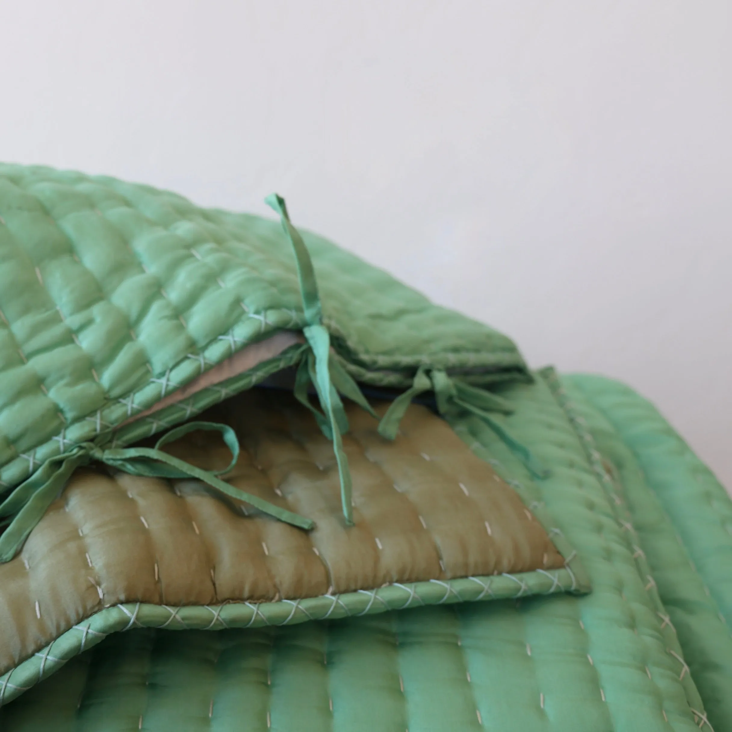 Chenevard Quilts   Pillowcases - Eau de Nil/Celadon