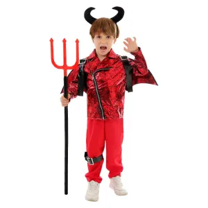 Childrenswear Halloween Punk Style Red Imp Cosplay  Performance Costumes School Stage Costumes