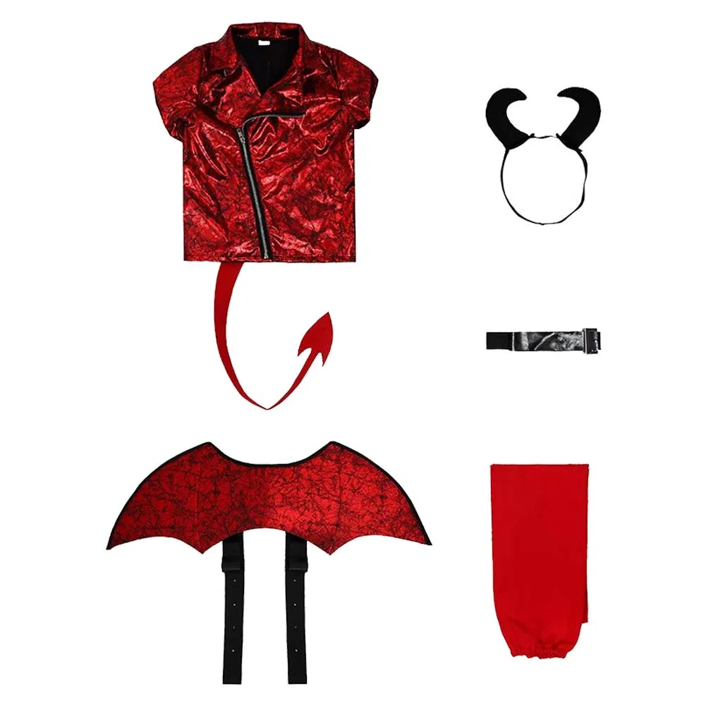 Childrenswear Halloween Punk Style Red Imp Cosplay  Performance Costumes School Stage Costumes