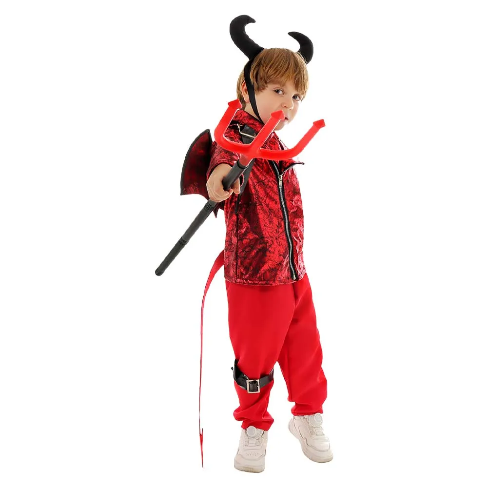 Childrenswear Halloween Punk Style Red Imp Cosplay  Performance Costumes School Stage Costumes
