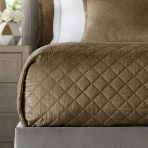 Chloe Queen Coverlet / Straw Velvet 96X98