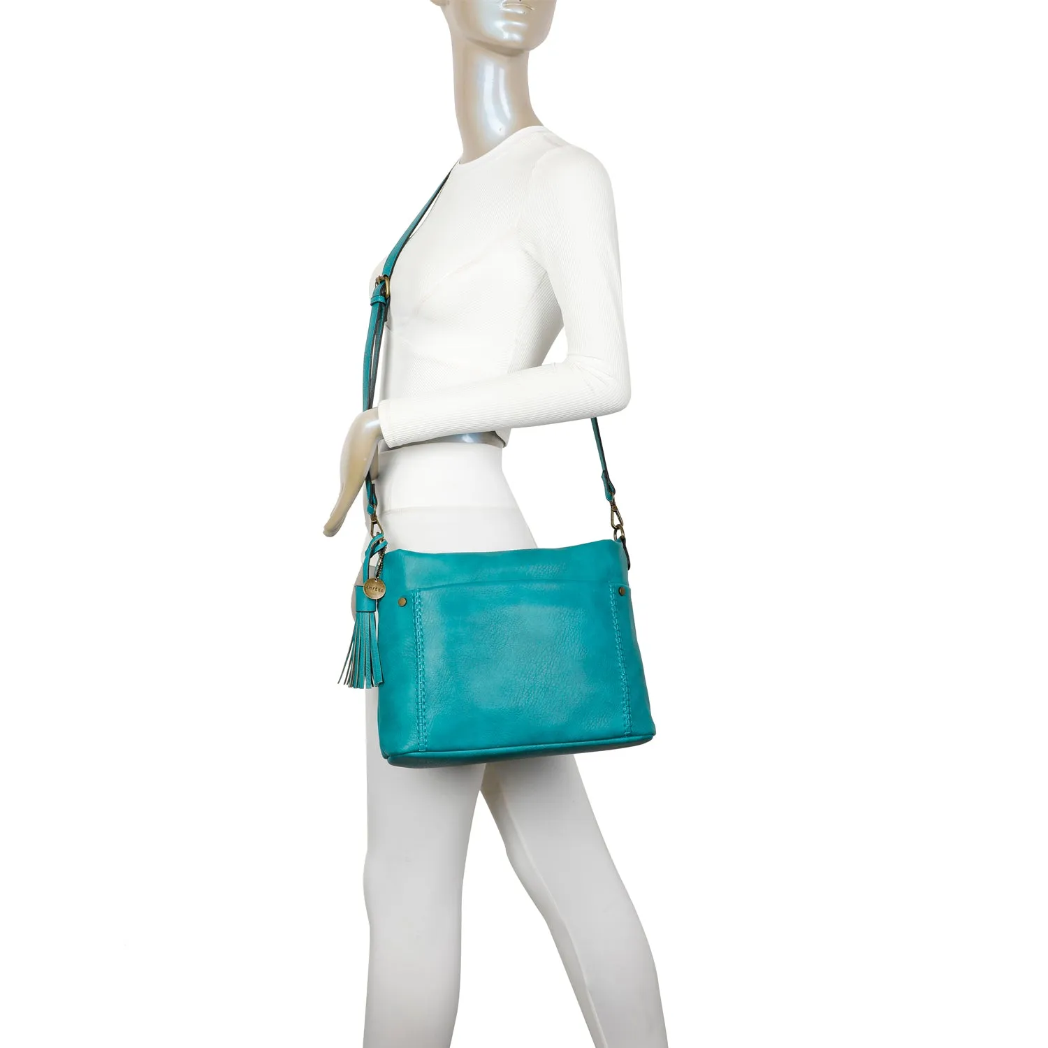 Christina Crossbody Vegan Leather Bag - Light Brown