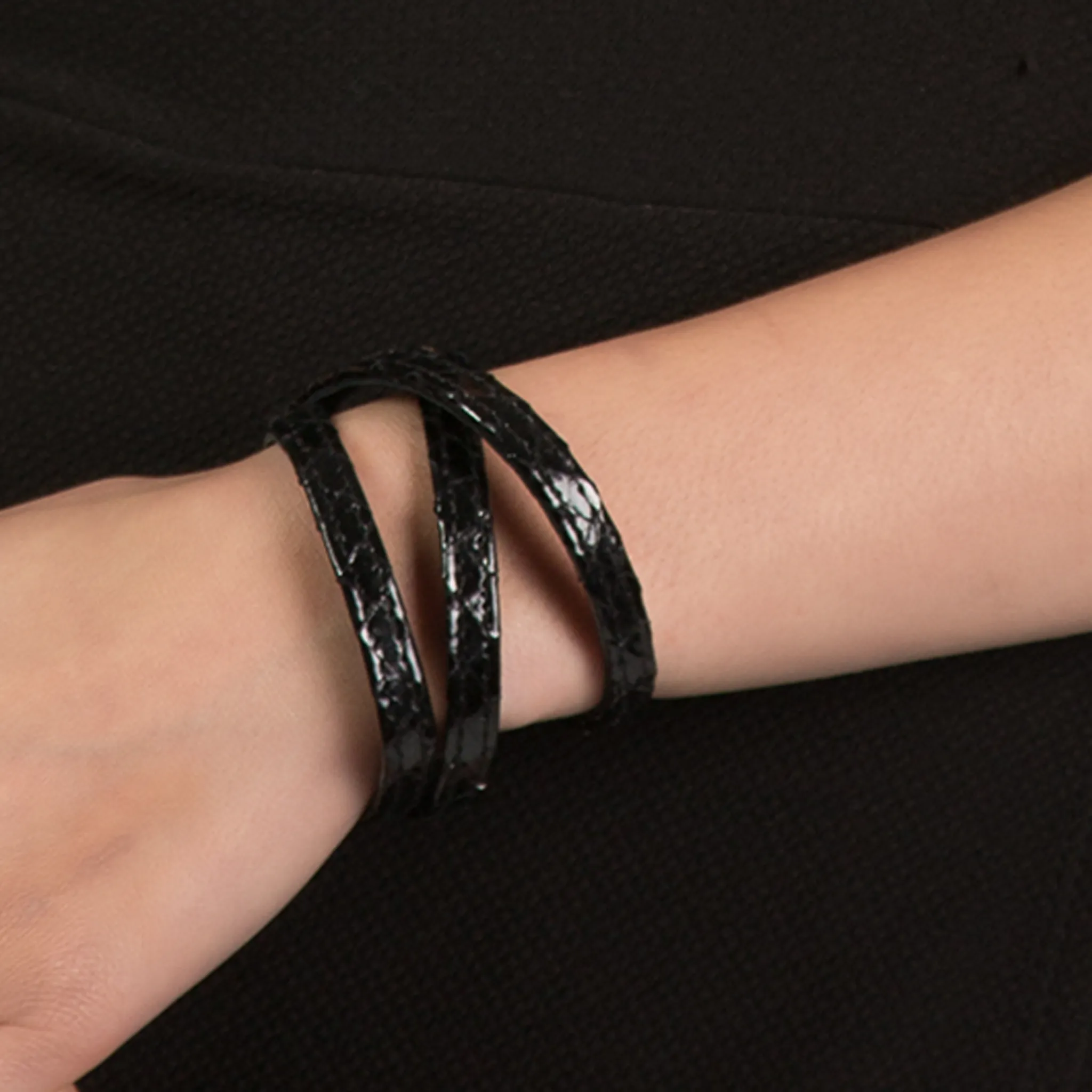Christopher Augmon Amazon Black Python Wrist Wrap