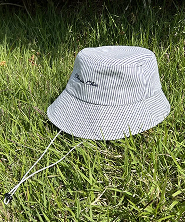 CHUCUCHU Stripe Bucket Hat - Navy